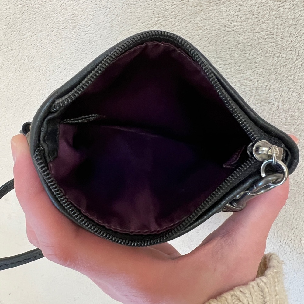 Coach Black Signature Jacquard Wristlet | Leather Trim - Picture 6 of 10